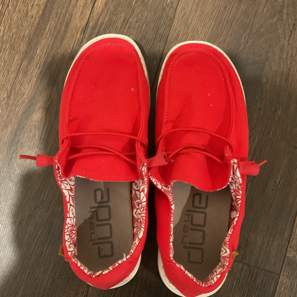 Hey Dude Kids Bright Red Sneakers